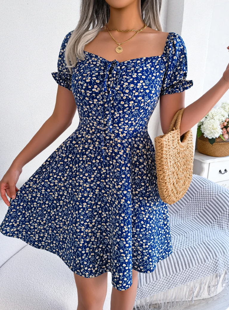 Flora dress blue